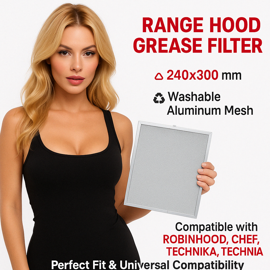 08087609 Range Hood Filter 240x300 mm Compatible with ROBINHOOD, WESTINGHOUSE, CHEF, TECHNIKA β Aluminum Grease Extractor Filter