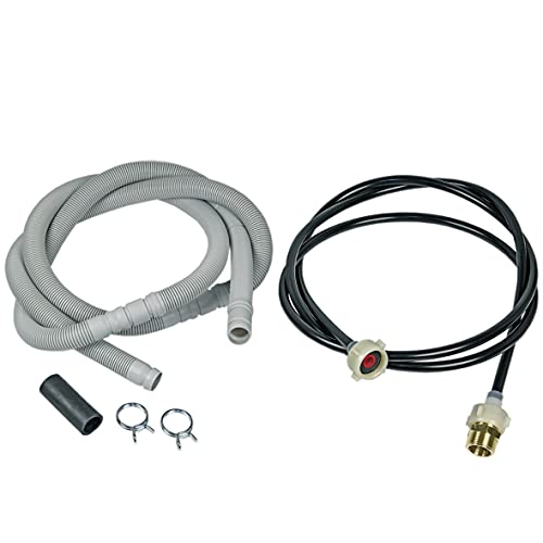Bosch Siemens 350564 00350564 ORIGINAL Zulaufschlauchverlängerung + Ablaufschlauchverlängerung 2m Spülmaschine Geschirrspüler auch SGZ1010 SZ72010 SZ7GNX1 Balay Constructa Gaggenau
