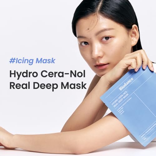 BIODANCE Hydro Cera-nol Real Deep Mask - Overnight Hydrogel Mask for Soothing, Moisturizing & Nourishing - 1.19oz (34g) x 4 Sheets