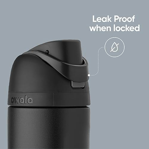 Owala FreeSip Insulated Stainless Steel Water Bottle with Straw – 24 oz, BPA-Free Sports Bottle for Travel, School & Gym – Leakproof, Very Very Dark