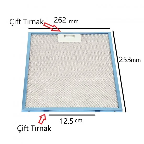 47006100 Vestel 6001 x Davlumbaz Filtresi Aspiratör Filtre V47006100 262x254 cm, AD-6002 RK Vestel A13