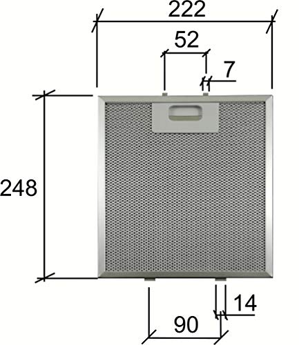 5.99 $ | 482000031147 Dunstabzugsfilter - 248 x 222 mm 50299664008 Whirlpool, Electrolux, Bauknecht, Elica