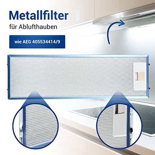 Set 2x Fettfilter Dunstabzugshaube Ersatz fรผr AEG Filter 405534414/9 - AEG Dunstabzugshaube Filter Metall 512x160mm fรผr AEG Dunstabzugshaube