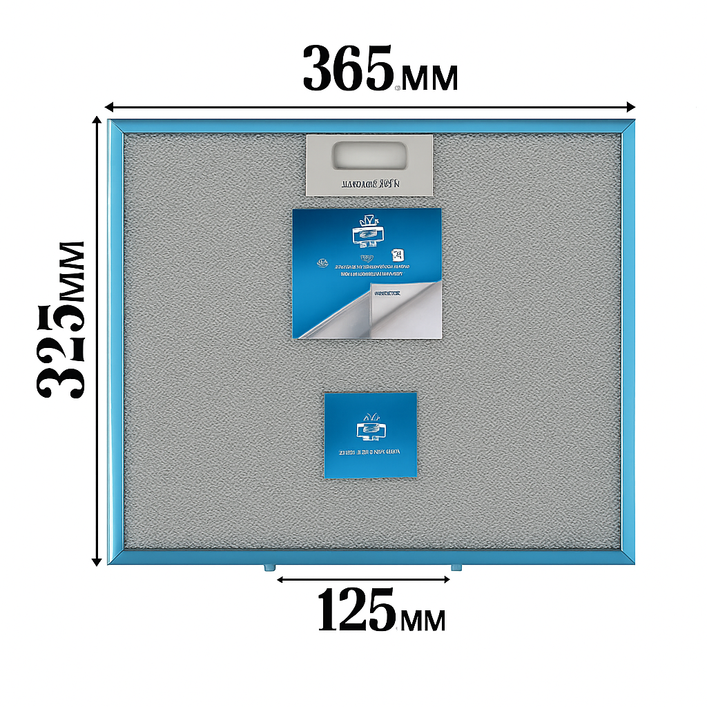 Ferre Uyumlu Davlumbaz Yağ Filtresi 365x325mm Orta Ara 125mm