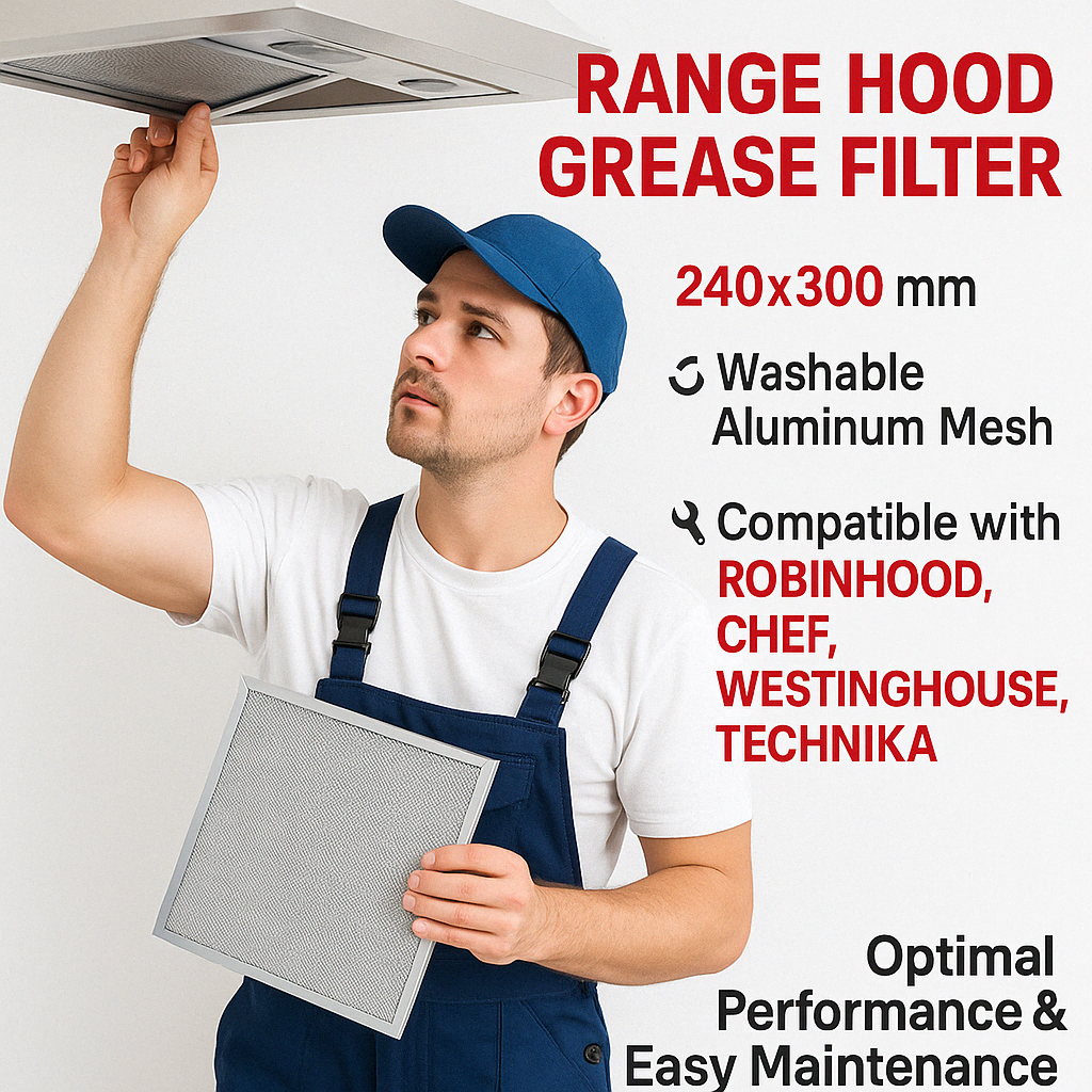 08087609 Range Hood Filter 240x300 mm Compatible with ROBINHOOD, WESTINGHOUSE, CHEF, TECHNIKA β Aluminum Grease Extractor Filter