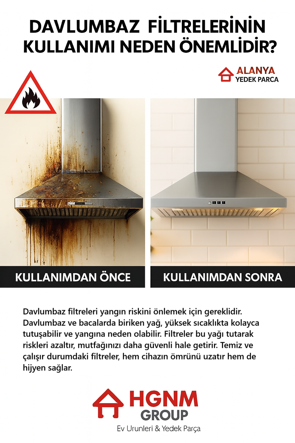 Ferre Uyumlu Davlumbaz Yağ Filtresi 365x325mm Orta Ara 125mm