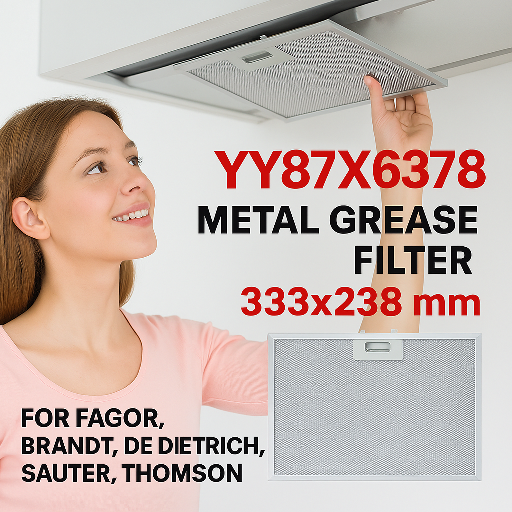 YY87X6378 Cooker Hood Filter, 333x238 mm, Metal Grease Filter replacement for Brandt, De Dietrich, Fagor, Sauter and Thomson A10