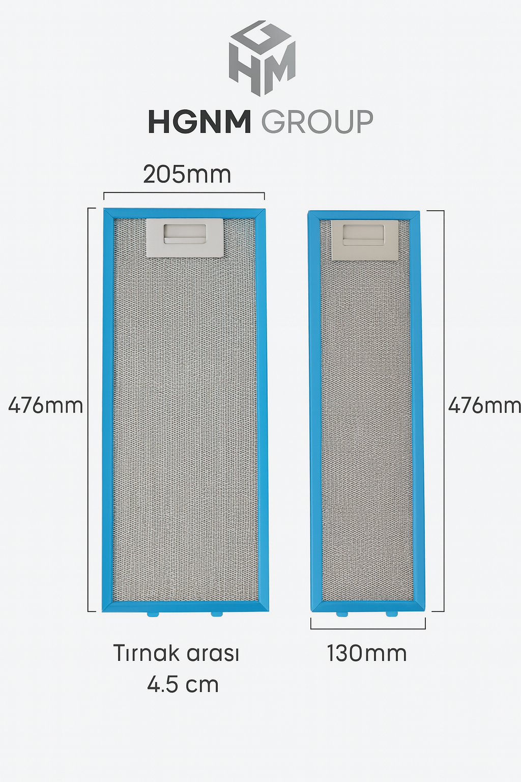 Davlumbaz Filtre Seti 475x130 mm + 475x205 mm – Esty 1350, 1390, İntegrа 60, Kamilla 600 Uyumlu Alüminyum Yağ Filtresi