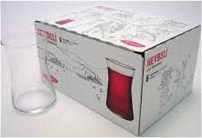 Турецкие чайные стаканы Paşabahçe Heybeli, 170 мл — набор 6 шт