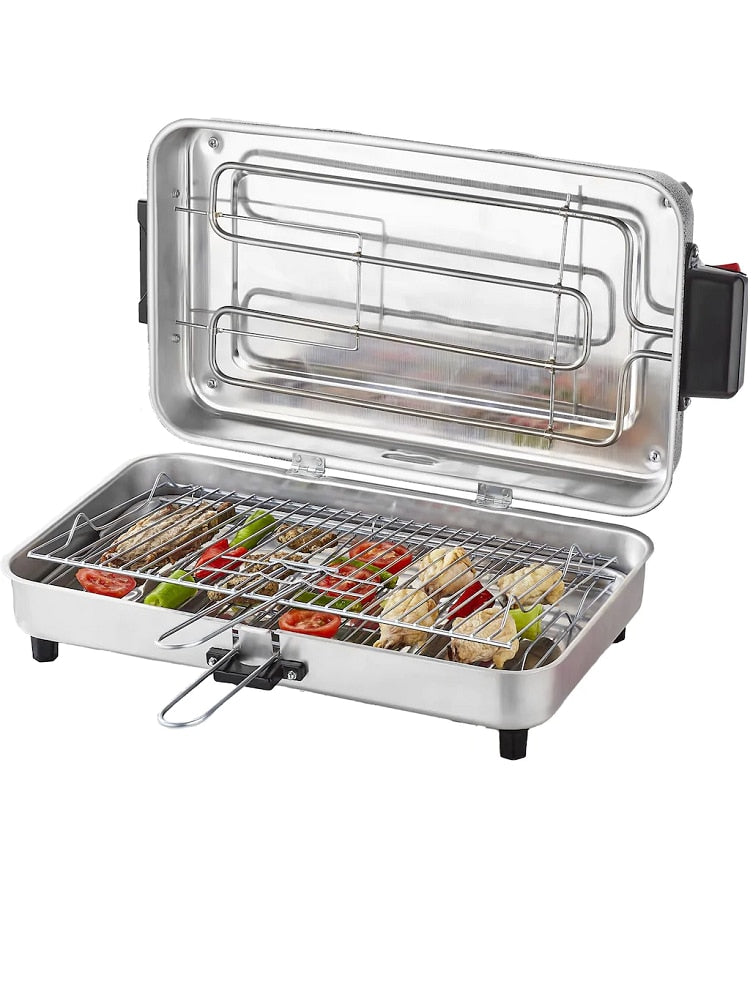 Infrared Electric Grill No Smell No Smoke 4 Size Aluminium Light Barbeque, Meat chicken easy clean fast kitchen chefs
