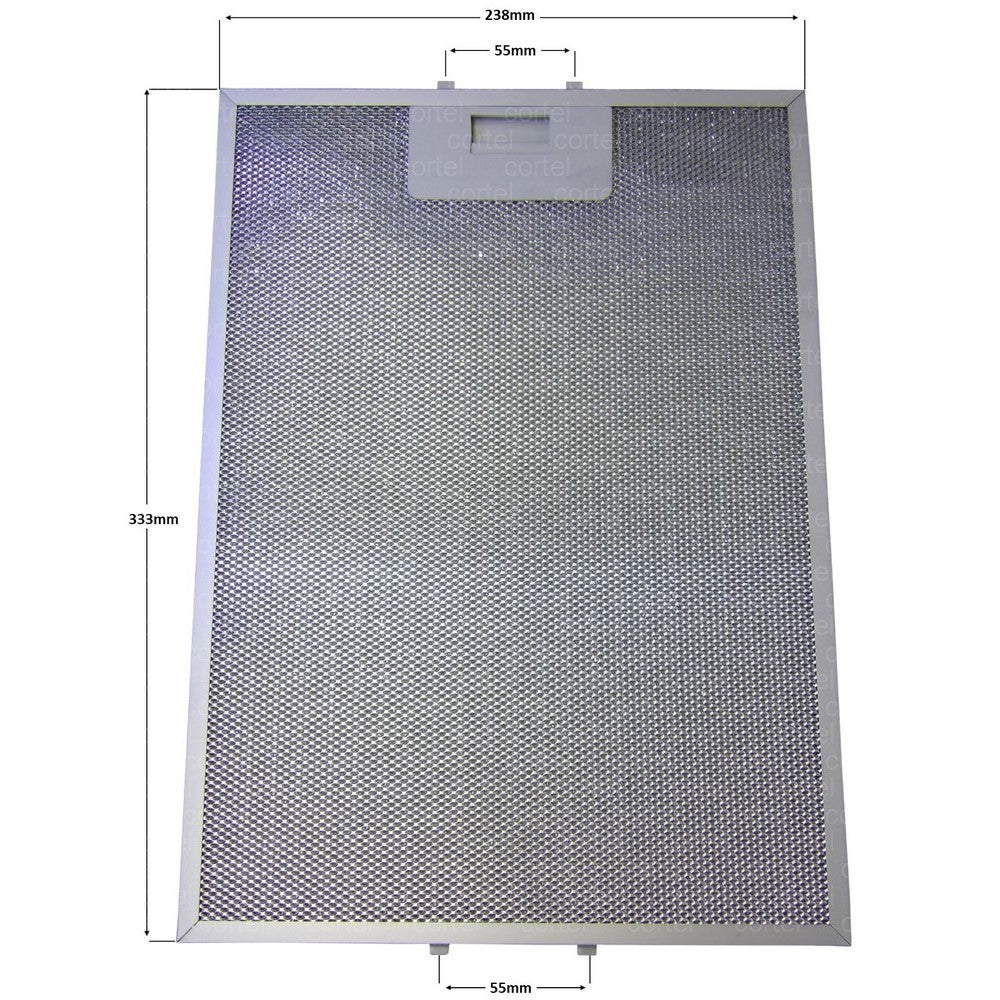 YY87X6378 Cooker Hood Filter, 333x238 mm, Metal Grease Filter replacement for Brandt, De Dietrich, Fagor, Sauter and Thomson A10