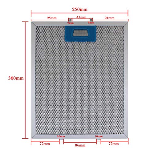 Filtro campana extractora 300x250 filtro grasa aluminio filtro de malla para campana metalico para cocina (300x250mm)