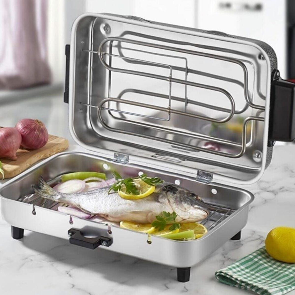 Infrared Electric Grill No Smell No Smoke 4 Size Aluminium Light Barbeque, Meat chicken easy clean fast kitchen chefs