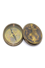 Load image into Gallery viewer, Magnetic Compass Bronze Gift Boat Marine Anchor Navigation Sailor Seafarer Compass For Pocket 8 CM
