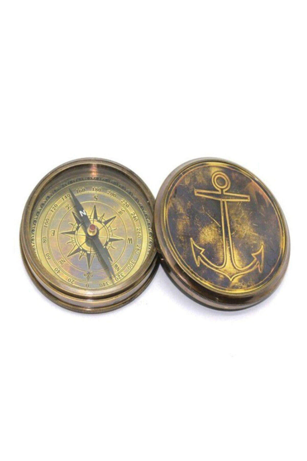 Magnetic Compass 8 CM Bronze Tumbled Brass Anchor Sailor