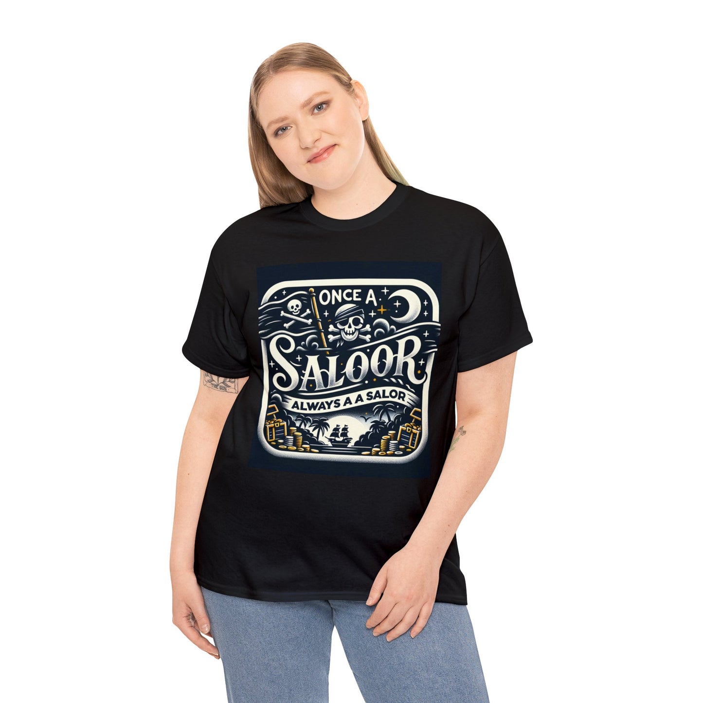 Once a Sailor - Always a Sailor - Nautical Legacy Tee - Unisex Heavy Cotton Shirt Tee