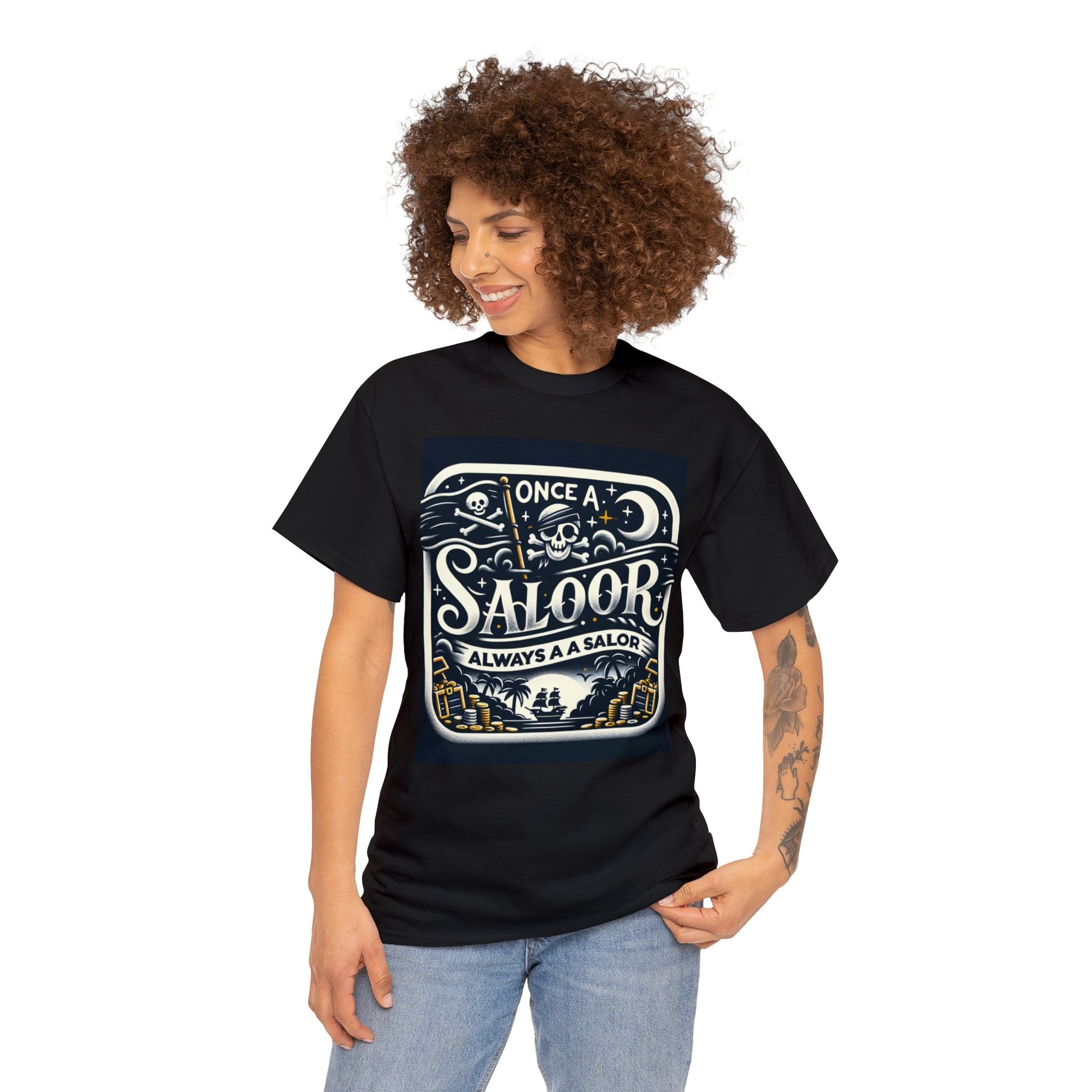 Once a Sailor - Always a Sailor - Nautical Legacy Tee - Unisex Heavy Cotton Shirt Tee