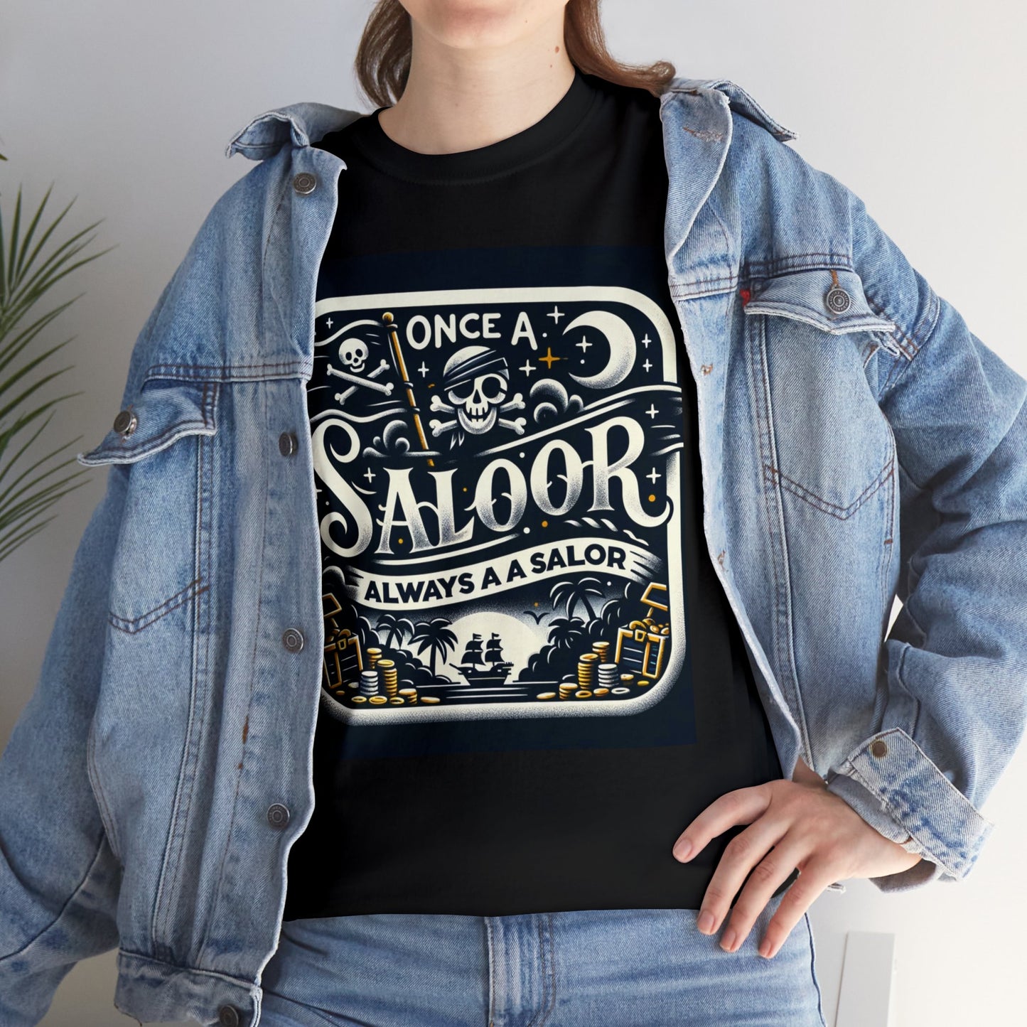 Once a Sailor - Always a Sailor - Nautical Legacy Tee - Unisex Heavy Cotton Shirt Tee