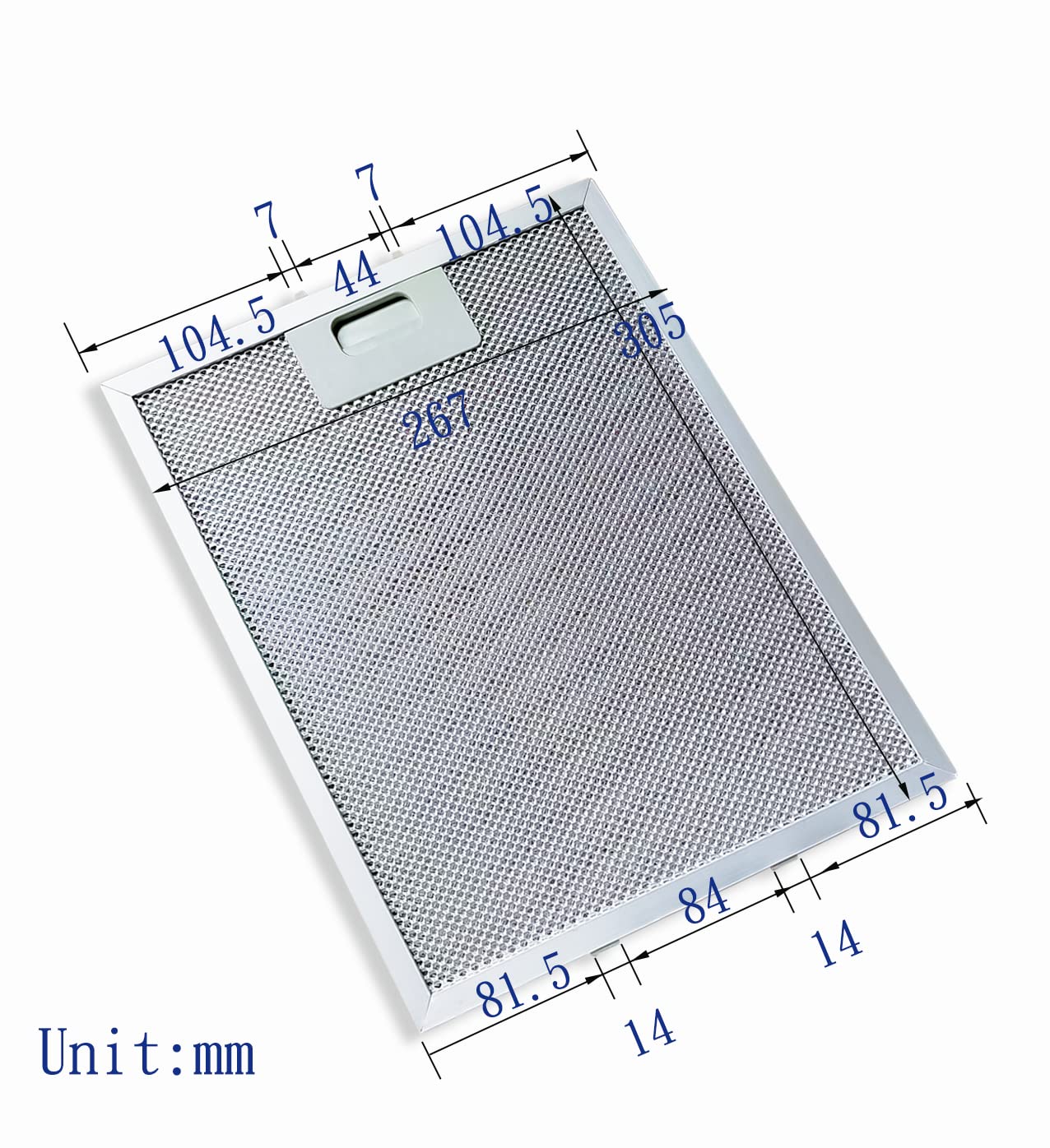 2X 305x267mm davlumbaz için metal yağ filtresi AEG Electrolux 405525042-9 4055250429 Elica GRI0009219A KIT0010805 93952919 Whirlpool Bauknecht 48012210 için 2168 C00314158