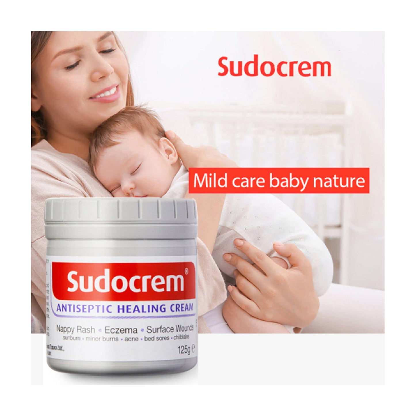 Crema antisettica curativa Sudocrem, medicinale da 125 g per le eruzioni cutanee