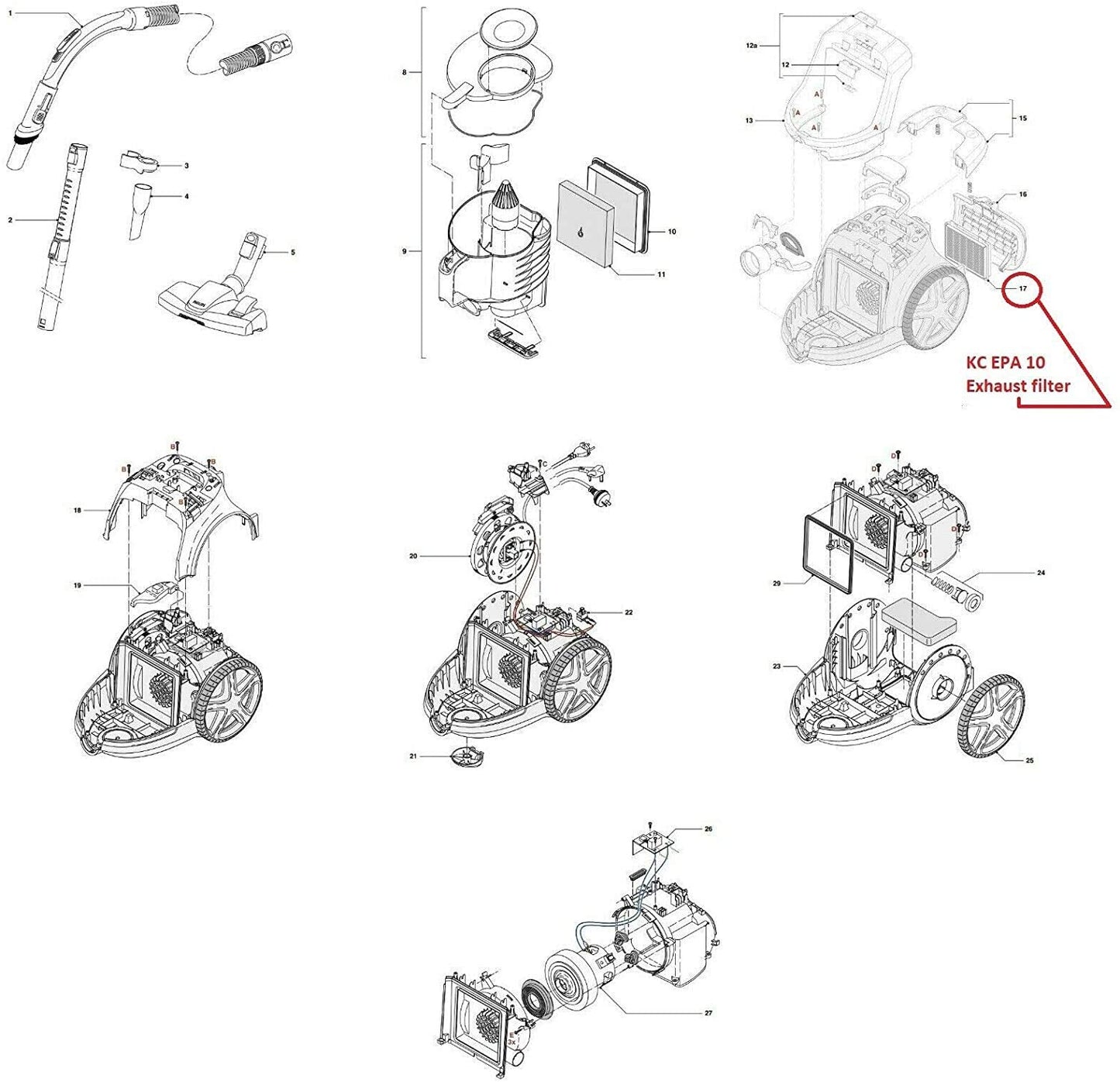 Exhaust Filter Compatible With Philips Bagless Vacuum Cleaner