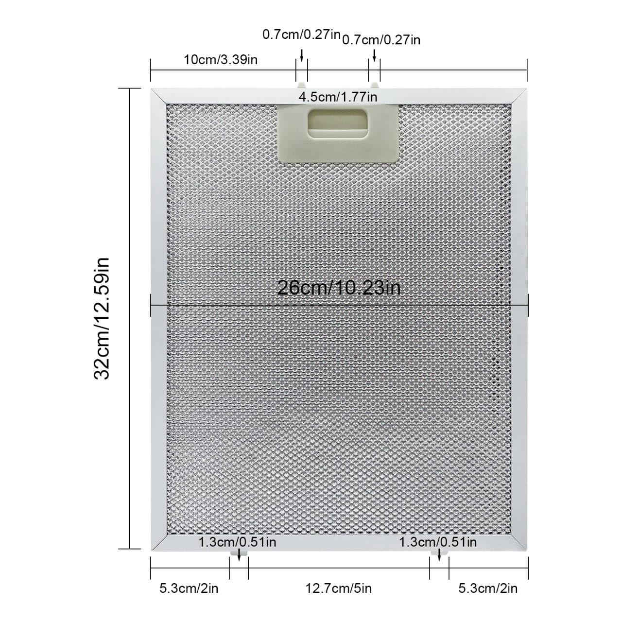 &nbsp;2X Metallfettfilter für Dunstabzugshauben 320x260mm, Aluminium Fettfilter Dunstabzugshaube, Universal Metallgewebefilter Dunstabzug Filter