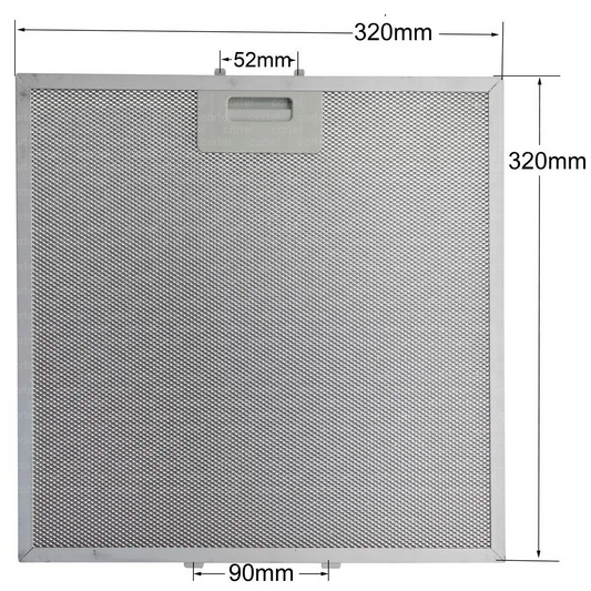 Filter Metallfettfilter, Dauerfilter 32 x 32 x 0,85cm 481248058144, Haubenfilter 320x320 mm Aspirator 32x32 cm C00345798, SIEMENS, BOSCH, WHIRLPOOL