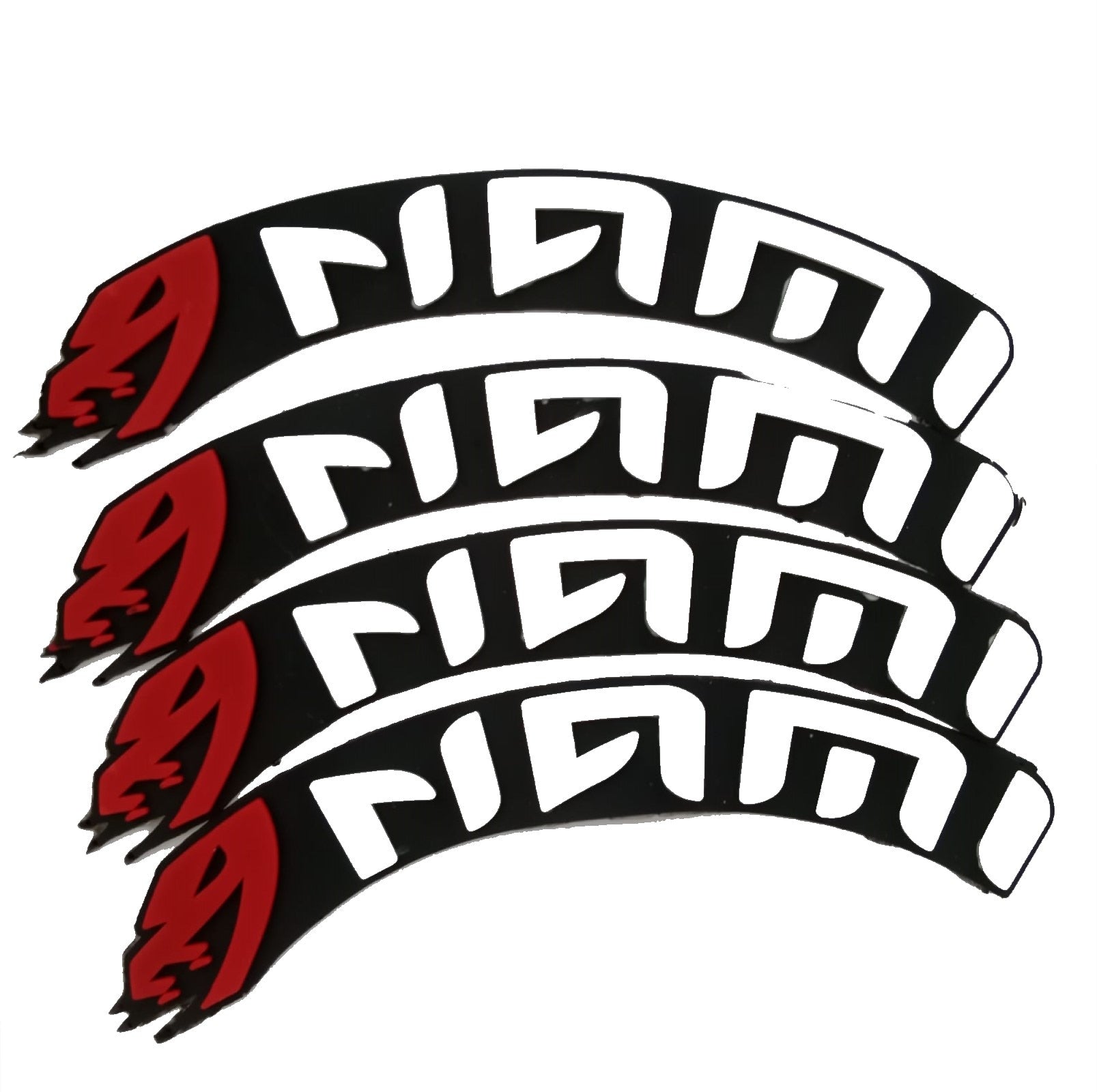 NAMI Premium Rubber Handwriting Motorcycle Decal - 1 inch x 2.5 cm - 4 Pcs - 18 cm Length