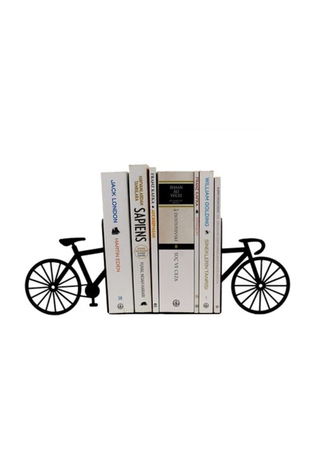 Porta libri decorativo in metallo con figure, supporto per libri, organizer per libri, regalo Gatto nero, bicicletta, elefante ballerina, giraffa, lettura