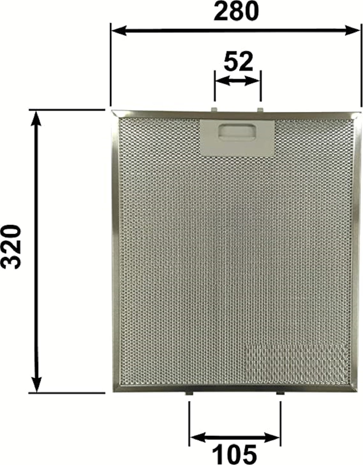 40472618 - Metallfettfilter für Dunstabzugshauben 320x282 mm Für Teka DE-60.2 BLANCO VR.02, DE-70.2, DE-90.2, DE60.2 INOX