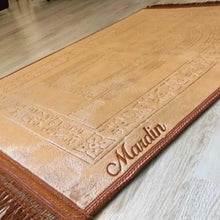 Load image into Gallery viewer, Customized Hand Woven Prayer Rug: Premium Thick Islamic Prayer Mat - Perfect for Ramadan, Eid, Weddings, and Special Muslim Occasions
