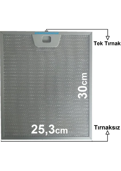 Arçelik P 27 YI 8949351100 Davlumbaz Aspiratör Alüminyum Yağ Filtresi | Orijinal 9189387004