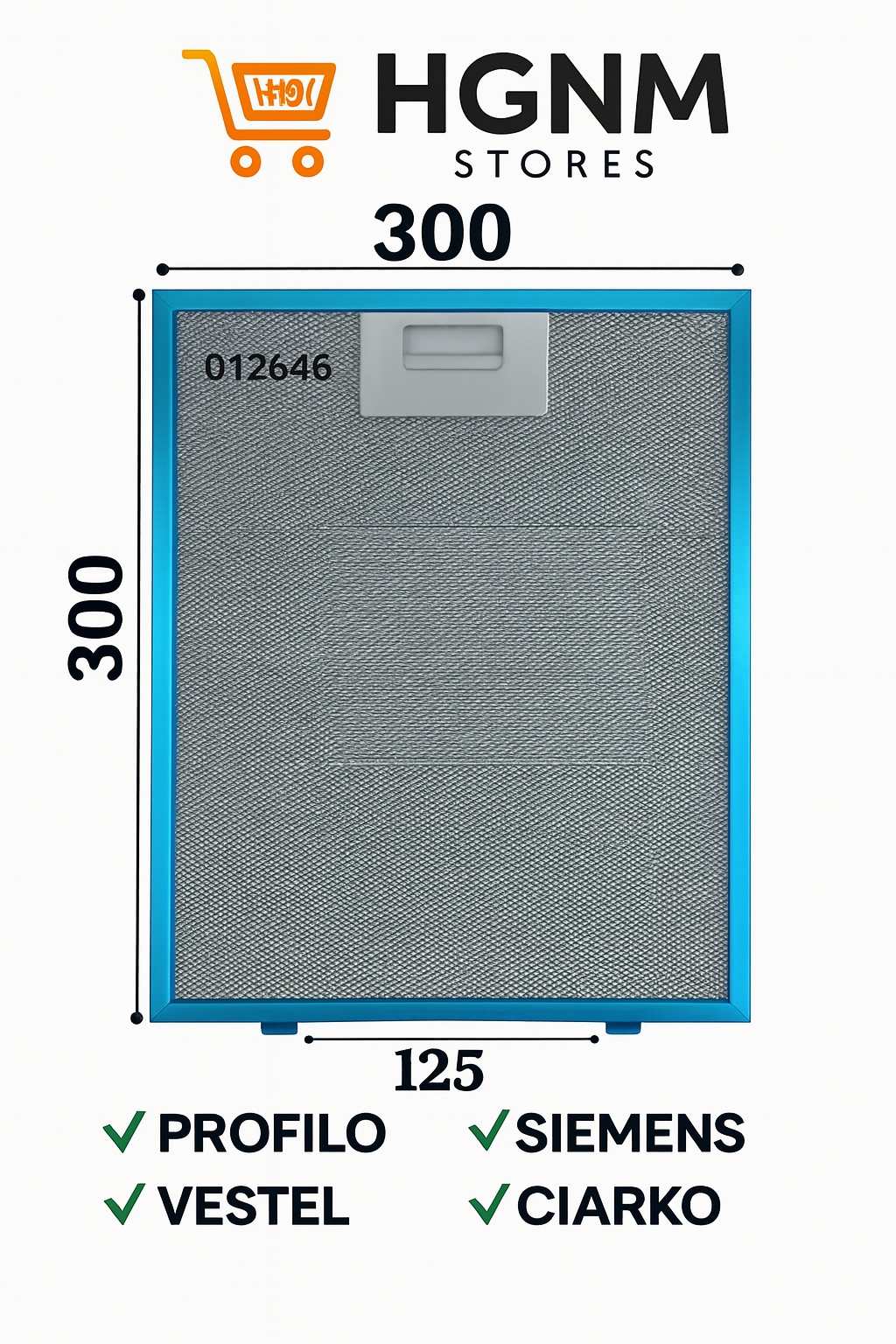 012646 Ferre, Franke Davlumbaz Filtresi 300×250 mm Davlumbaz Yağ Filtresi Mutfak Aspiratörü Alüminyum Aspiratör B4
