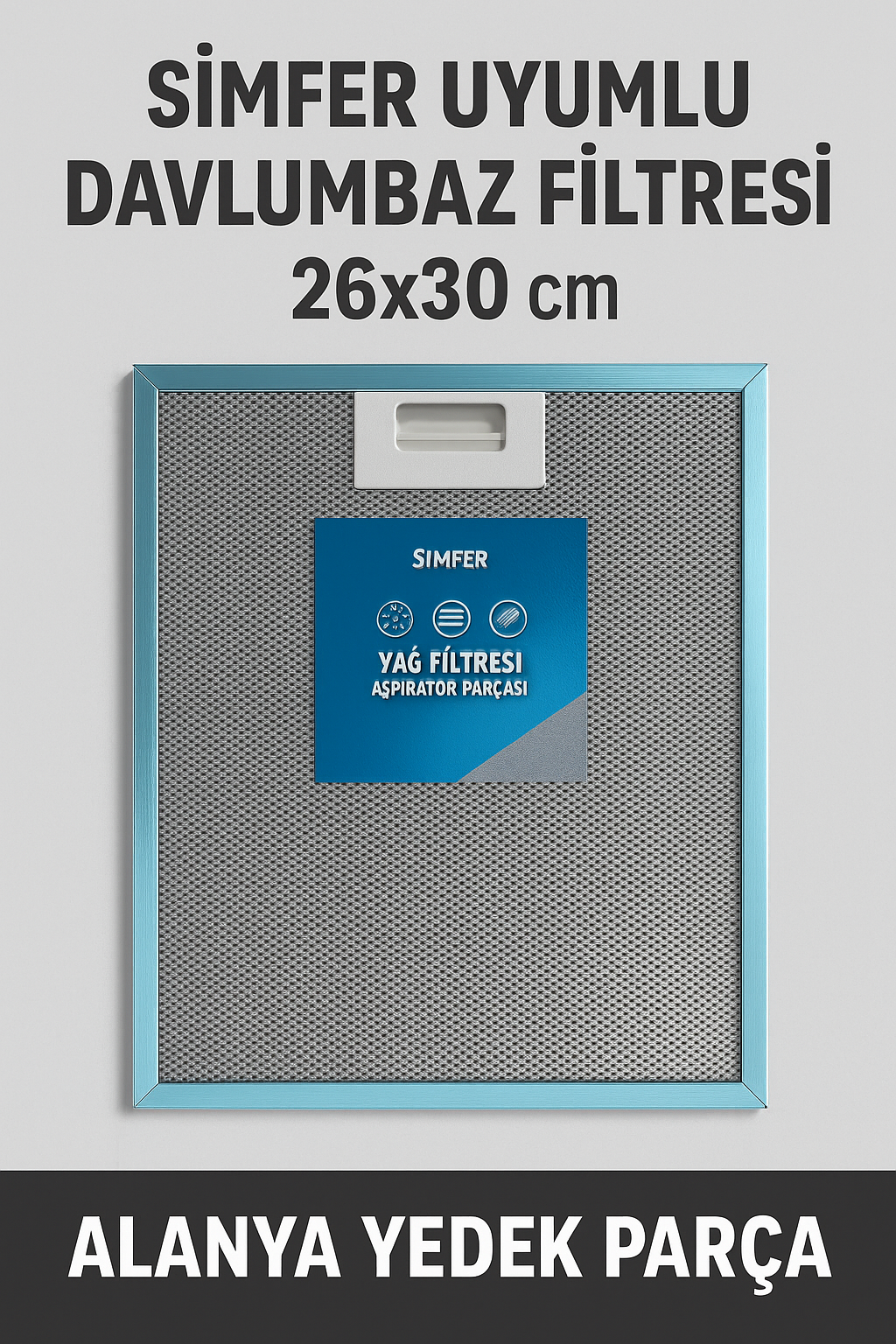 Simfer Uyumlu Davlumbaz Filtresi 26x30 cm Yağ Filtresi Aspiratör Parçası 260x301