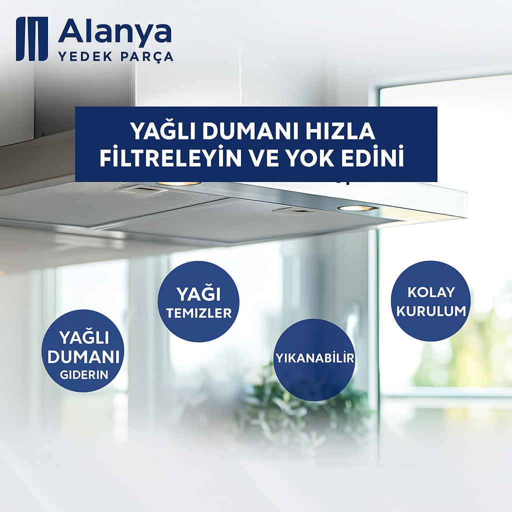 Ferre Uyumlu Davlumbaz Yağ Filtresi 365x325mm Orta Ara 125mm