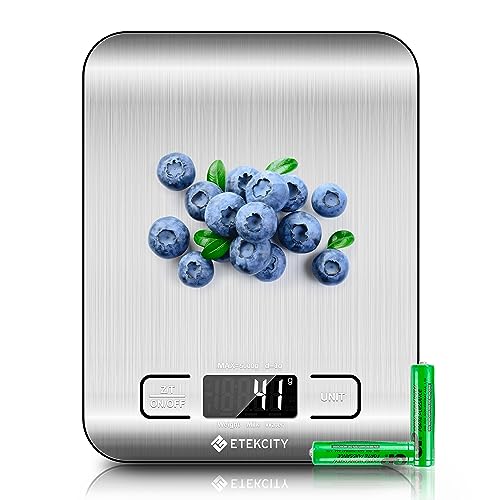 Digital Kitchen Scale – 304 Stainless Steel, Precision Food Scale for Weight Loss, Baking, Cooking & Meal Prep, LCD Display, 11lb/5kg Capacity