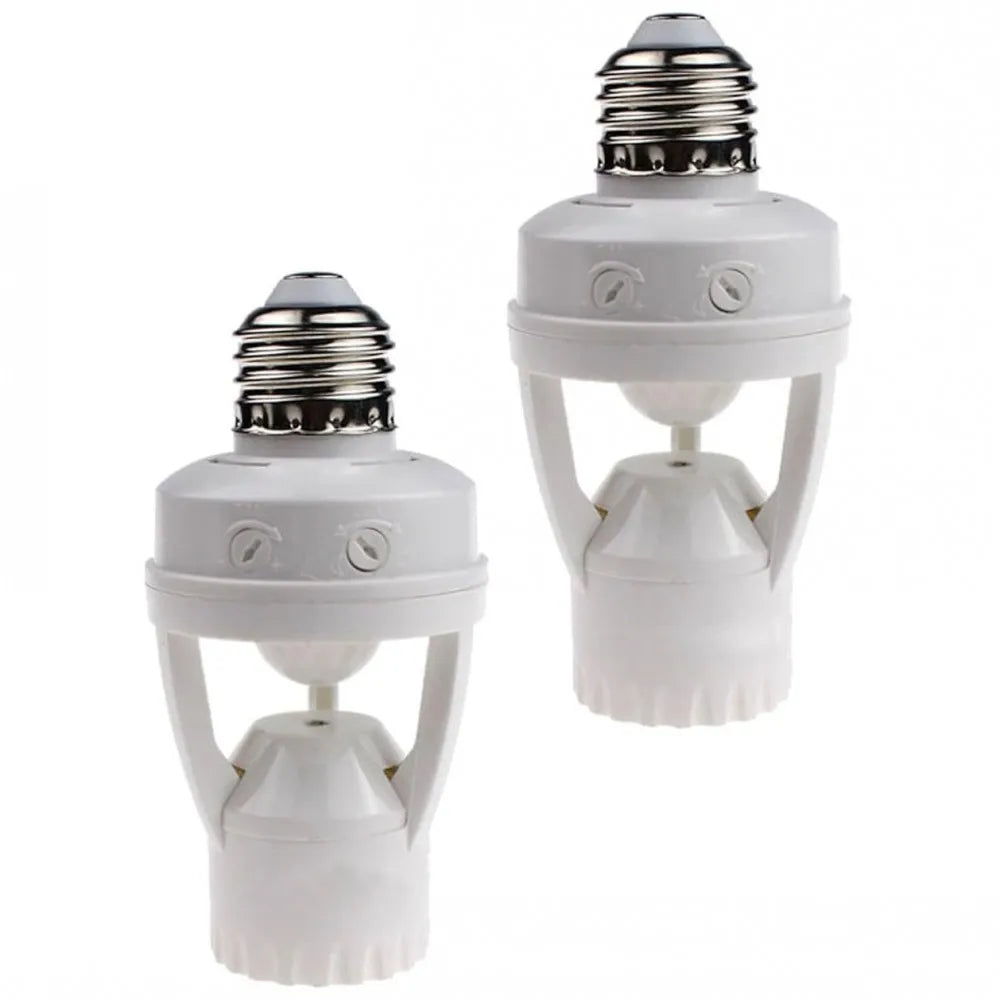 E27 Socket Converter with PIR Motion Sensor | 100-240V LED Lamp Base | Intelligent Light Bulb Holder | Auto On/Off | Max 60W