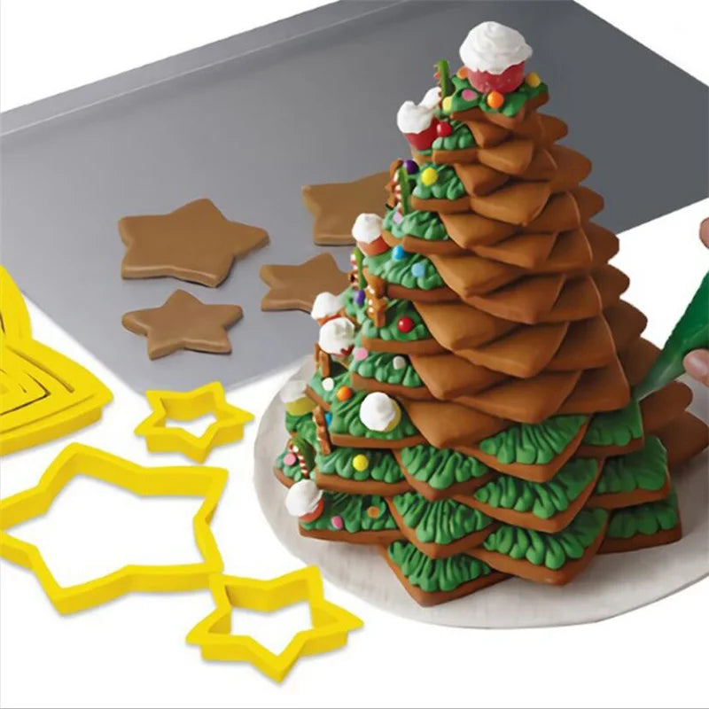 Edelstahl Weihnachten Cookie Cutters Set Form Lebkuchen Haus Biscoito Keks Form Weihnachten Baum Backen Zubehör 2022