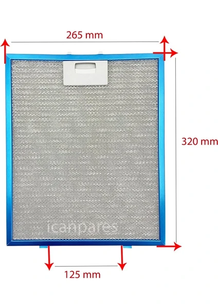 Kumtel Davlumbaz Tel Filtre 265x320 mm - Arçelik, Beko Uyumlu, Yüksek Kalite Filtre K0 Kumtel 26,5 x 32 cm