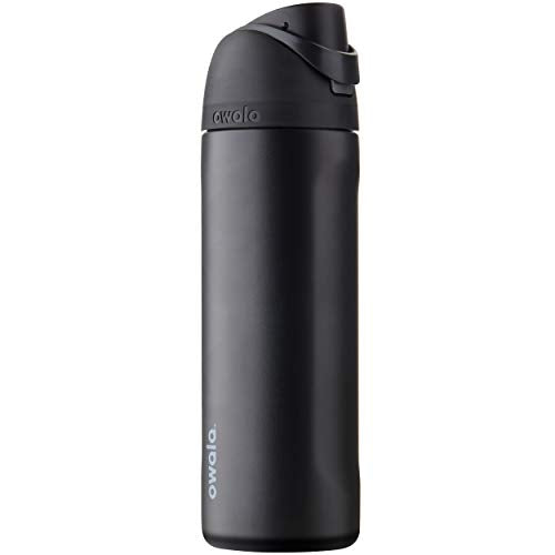 Owala FreeSip Insulated Stainless Steel Water Bottle with Straw – 24 oz, BPA-Free Sports Bottle for Travel, School & Gym – Leakproof, Very Very Dark
