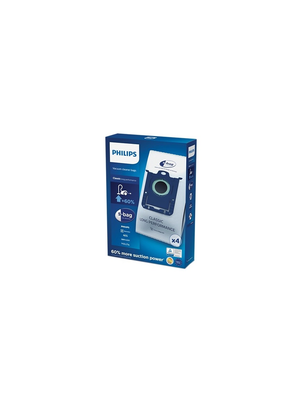 Philips S-Bag FC8021/03 Elektrikli Süpürge Torbası - 4 Adet | Uzun Ömürlü ve Hijyenik Kullanım