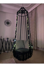 Load image into Gallery viewer, Round Swing Nordic Home Garden Hanging Hammock Chair Outdoor Indoor Dormitory Swing Hanging Chair Knitting It is 100% hand knit.
