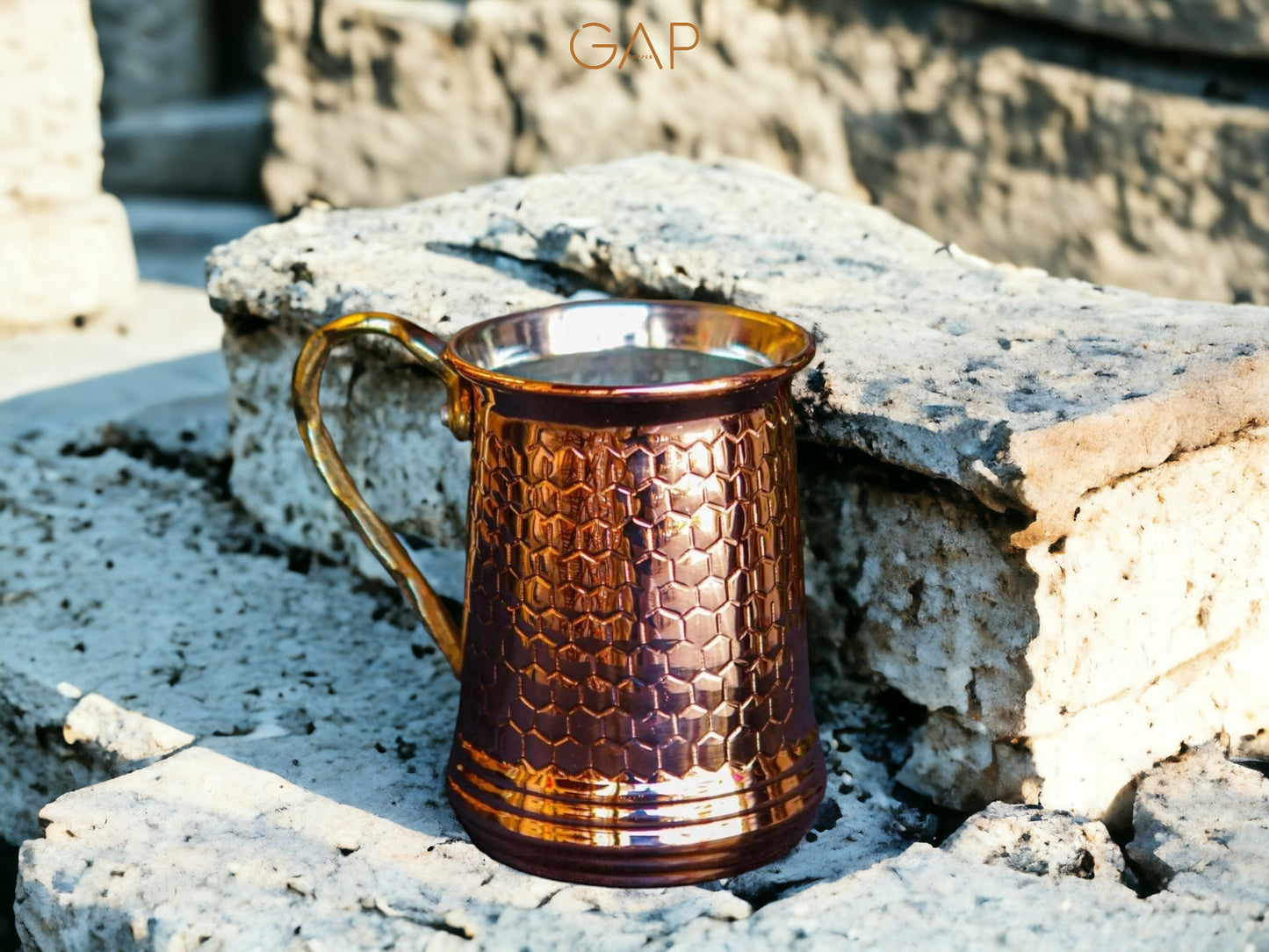 Beer Mug , Handmade Copper Beer Mug with Handle , Unique Copper Drinkware ,Engraved Beer Mug