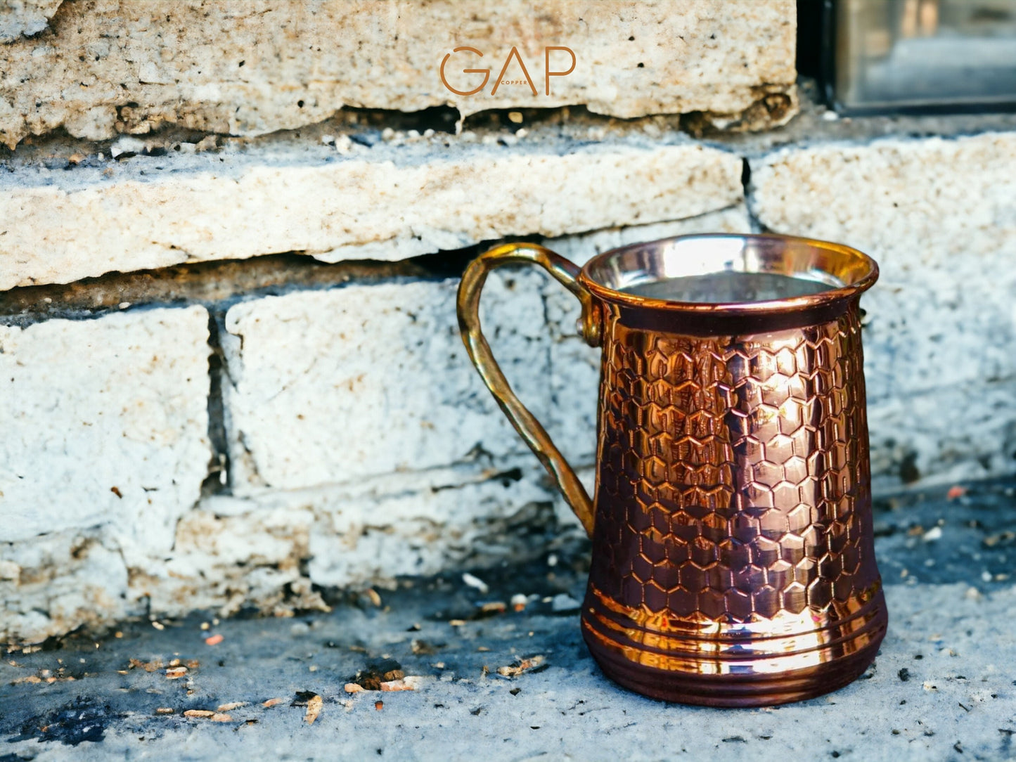 Beer Mug , Handmade Copper Beer Mug with Handle , Unique Copper Drinkware ,Engraved Beer Mug