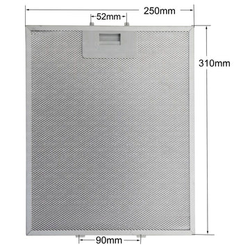 3x Metall-Grasfilter, kompatibel mit Neff D99M2A0/01, D99M2A0/02, D99M2N0/01, D99M2N0GB/01, D99S2N0/01, Metall-Abzieher