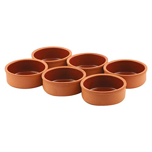 Clay Cooking Pots, 4.5" Terra Cotta, Clay Pots For Cooking - Rustic Clay Pan - Terra Cotta Hitit Dish – Turkish, Indian, Spanish, Mexican Cazuela Dishware/Cookware - Vintage Cooking Pot (6 Pack)