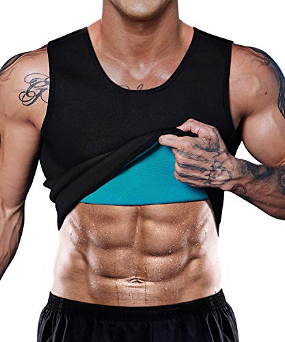 NonEcho Herren Neopren Taillentrainer Saunaweste Gym Hot Sweat Tank Top Workout Shirt Shapewear Body Shaper Kein Reißverschluss