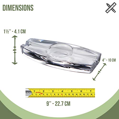 Posacenere per sigari in cristallo Pasabahce per patio, pesante, fatto a mano, di lusso, per esterni, interni, casa, ufficio (lungo con 2 supporti)