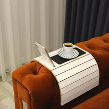 Load image into Gallery viewer, Functional Wooden Sofa Tray | Sofa Arm Table | Adjustable Sofa Arm Tray | Sofa Side Table
