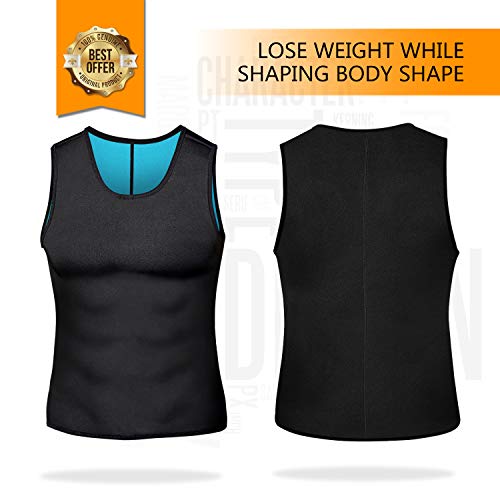 NonEcho Herren Neopren Taillentrainer Saunaweste Gym Hot Sweat Tank Top Workout Shirt Shapewear Body Shaper Kein Reißverschluss